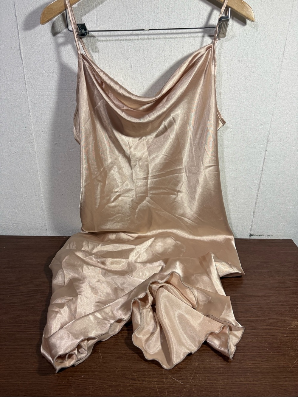 Bebe Satin Cowl Neck Slip Dress 90’s Y2K